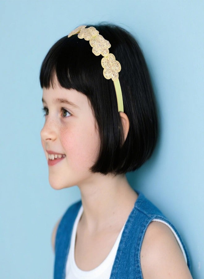 Fishdown 6Pcs Girls Glitter Headbands Toddler Head Bands with Teeth Non-slip Glitter Headband Hairband for Girls and Kids - Image 5
